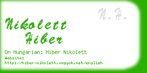 nikolett hiber business card